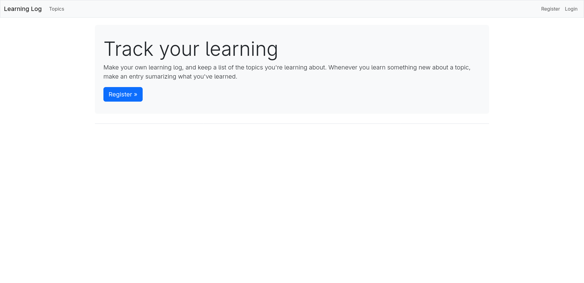 Learning Log Web Application preview